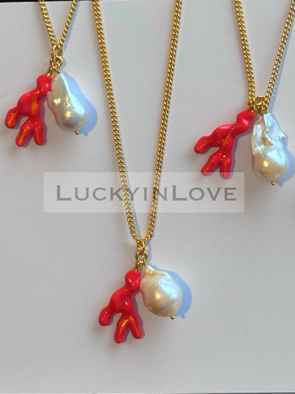 Alexis Bittar New Coral Charm & Mabe Baroque Blister Pearl Gold Necklace